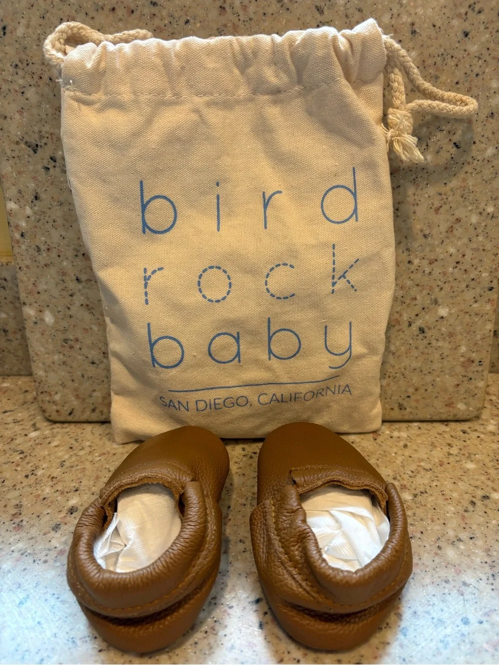 Bird Rock Baby Gingersnap Leather Fringeless Moccasins for Babies, Size 4